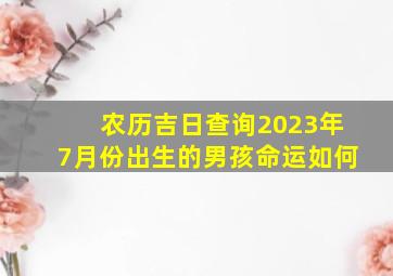 农历吉日查询2023年7月份出生的男孩命运如何