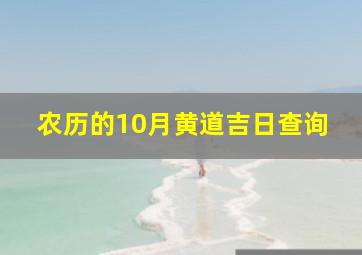 农历的10月黄道吉日查询