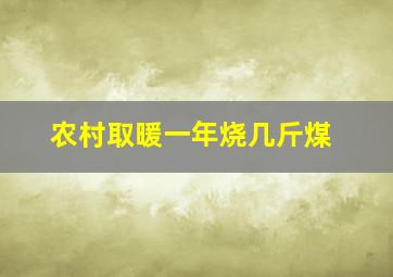 农村取暖一年烧几斤煤