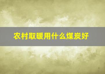 农村取暖用什么煤炭好