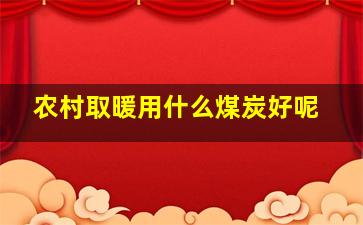 农村取暖用什么煤炭好呢