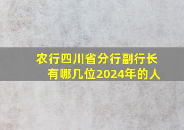 农行四川省分行副行长有哪几位2024年的人