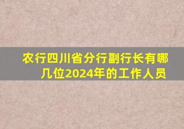 农行四川省分行副行长有哪几位2024年的工作人员