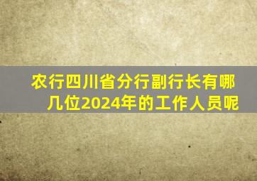 农行四川省分行副行长有哪几位2024年的工作人员呢