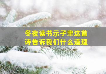 冬夜读书示子聿这首诗告诉我们什么道理