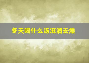 冬天喝什么汤滋润去燥