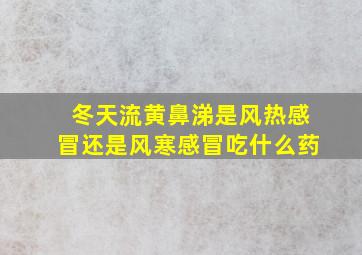 冬天流黄鼻涕是风热感冒还是风寒感冒吃什么药