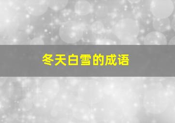 冬天白雪的成语