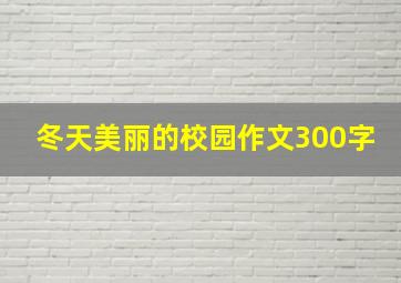 冬天美丽的校园作文300字