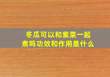 冬瓜可以和紫菜一起煮吗功效和作用是什么