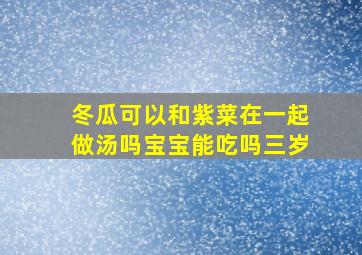 冬瓜可以和紫菜在一起做汤吗宝宝能吃吗三岁