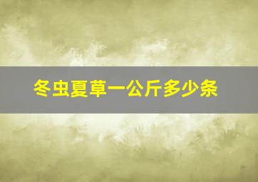 冬虫夏草一公斤多少条