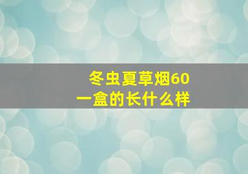 冬虫夏草烟60一盒的长什么样