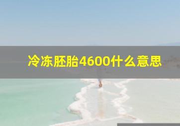 冷冻胚胎4600什么意思