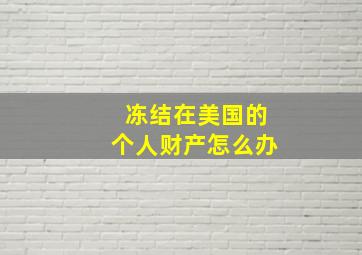 冻结在美国的个人财产怎么办