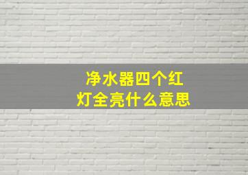 净水器四个红灯全亮什么意思