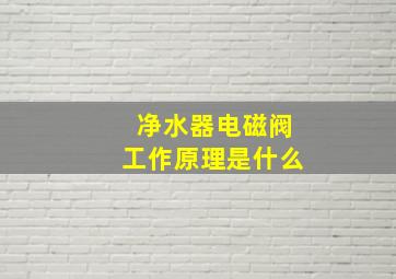 净水器电磁阀工作原理是什么