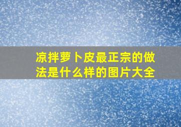 凉拌萝卜皮最正宗的做法是什么样的图片大全