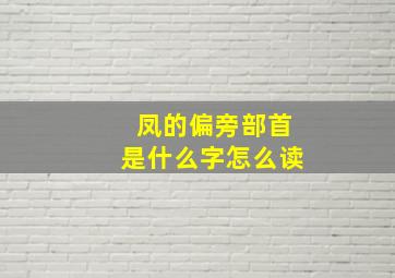 凤的偏旁部首是什么字怎么读