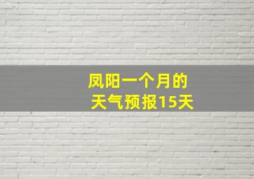 凤阳一个月的天气预报15天