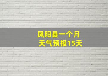 凤阳县一个月天气预报15天