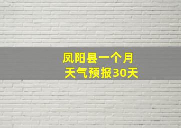 凤阳县一个月天气预报30天