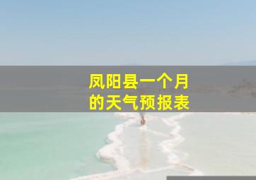 凤阳县一个月的天气预报表