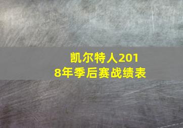 凯尔特人2018年季后赛战绩表