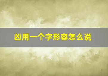 凶用一个字形容怎么说