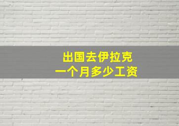 出国去伊拉克一个月多少工资