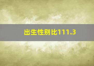 出生性别比111.3