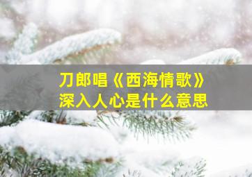 刀郎唱《西海情歌》深入人心是什么意思