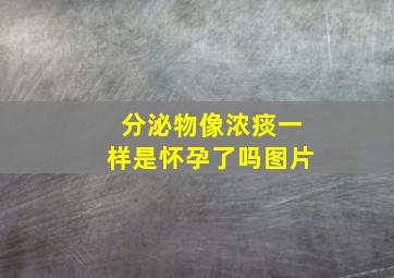 分泌物像浓痰一样是怀孕了吗图片