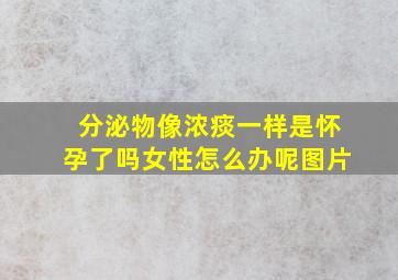 分泌物像浓痰一样是怀孕了吗女性怎么办呢图片