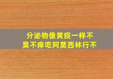 分泌物像黄痰一样不臭不痒吃阿莫西林行不