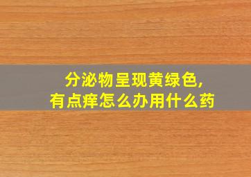 分泌物呈现黄绿色,有点痒怎么办用什么药