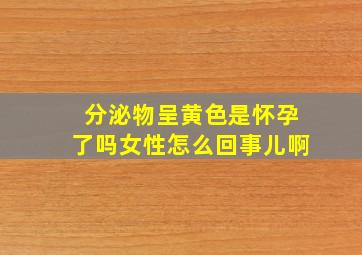 分泌物呈黄色是怀孕了吗女性怎么回事儿啊