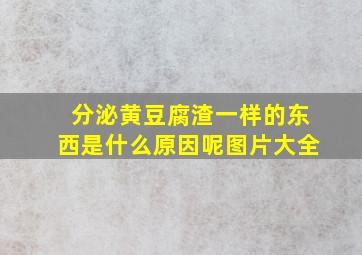 分泌黄豆腐渣一样的东西是什么原因呢图片大全