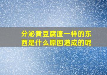 分泌黄豆腐渣一样的东西是什么原因造成的呢