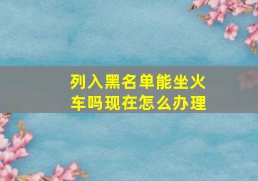 列入黑名单能坐火车吗现在怎么办理