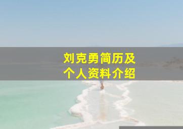 刘克勇简历及个人资料介绍