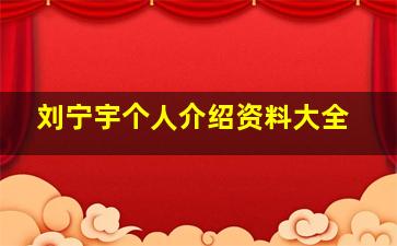 刘宁宇个人介绍资料大全