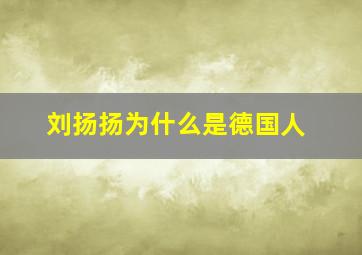 刘扬扬为什么是德国人