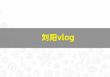 刘阳vlog