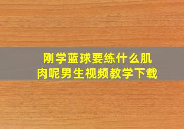 刚学蓝球要练什么肌肉呢男生视频教学下载