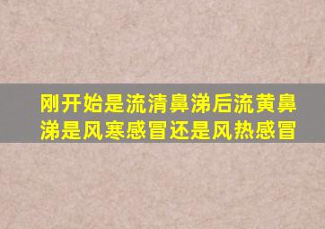 刚开始是流清鼻涕后流黄鼻涕是风寒感冒还是风热感冒