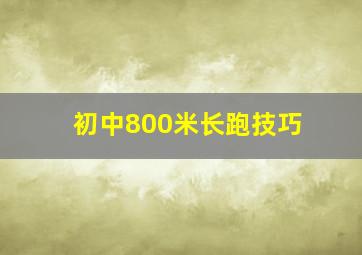 初中800米长跑技巧