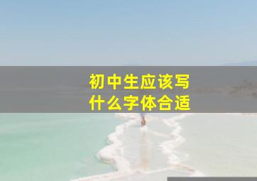 初中生应该写什么字体合适