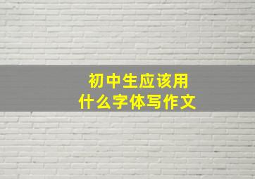 初中生应该用什么字体写作文