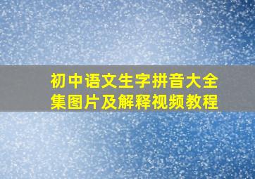 初中语文生字拼音大全集图片及解释视频教程